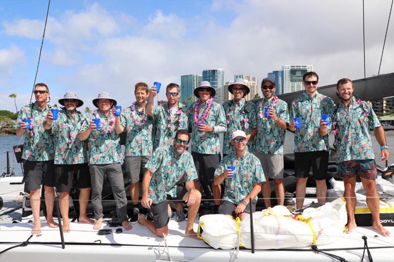 Callisto team at the dock of Hawaii YC - 51st Transpac photo copyright David Livingston taken at Transpacific Yacht Club and featuring the IRC class