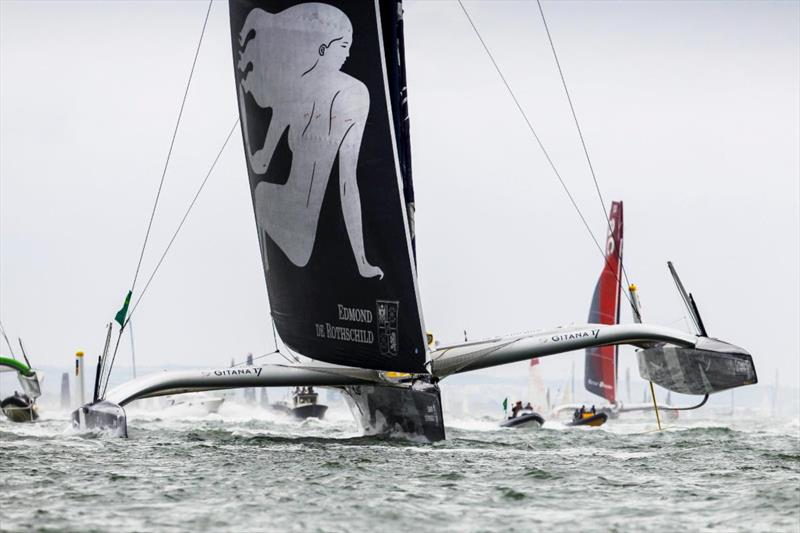 Three of the fastest offshore boats in the world, the 32 x 23m Ultime trimarans are entered including 2019 winners the Franck Cammas and Charles Caudrelier skippered Maxi Edmond de Rothschild photo copyright Paul Wyeth / pwpictures.com taken at Royal Ocean Racing Club and featuring the IRC class