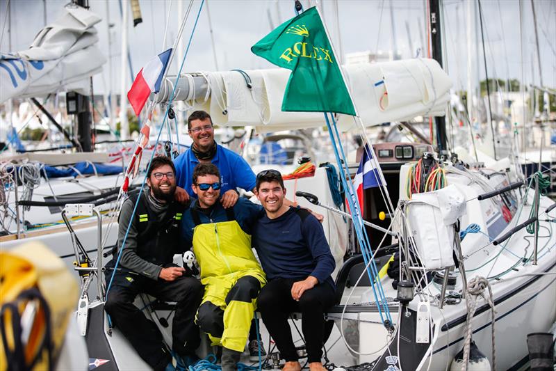 Third place in IRC Four for François Charles and the young team from Morlaix, Brittany on the Dehler 33 Sun Hill 3 - Rolex Fastnet Race - photo © Paul Wyeth / www.pwpictures.com