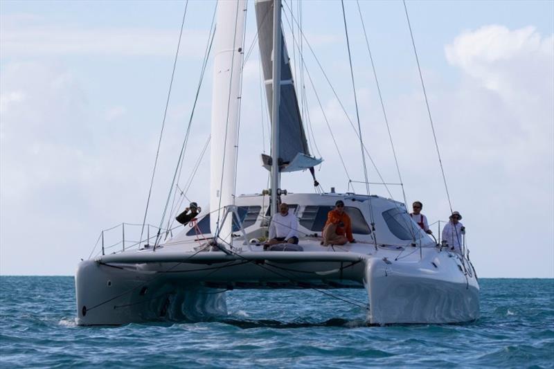 Storm Bay is racing up a storm in Multihull Division 2 - Airlie Beach Race Week 2021 photo copyright Shirley Wodson / ABRW taken at Whitsunday Sailing Club and featuring the IRC class