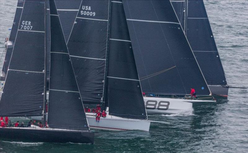 Boats in the 2018 Bermuda Race fleet, much of it powered by North Sails, gets underway from Newport photo copyright Daniel Forster / PPL taken at Royal Bermuda Yacht Club and featuring the IRC class