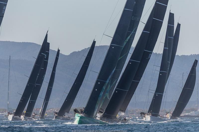 Jim Swartz's Vesper leads the IRC 3 fleets away photo copyright Gilles Martin-Raget / Les Voiles de Saint-Tropez taken at Société Nautique de Saint-Tropez and featuring the IRC class