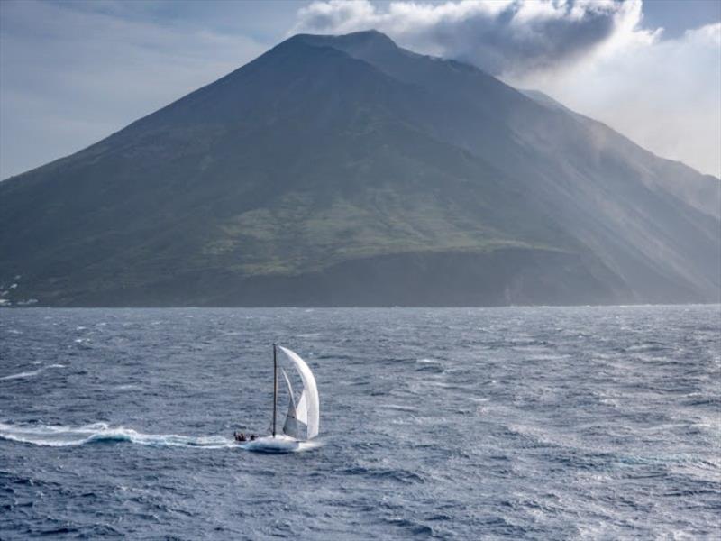 Calypso, one of thirteen 2021 Rolex Middle Sea Race entrants from Malta, rounds Stromboli - photo © Kurt Arrigo / Rolex