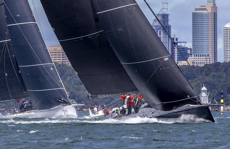 Moneypenny and URM charge down the Harbour photo copyright Bow Caddy Media taken at Cruising Yacht Club of Australia and featuring the IRC class