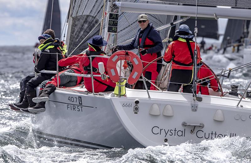 Crystal Cutter III crew photo copyright Bow Caddy Media taken at Cruising Yacht Club of Australia and featuring the IRC class