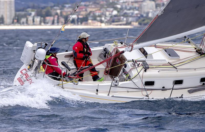 Crux heads settles in for the run north photo copyright Bow Caddy Media taken at Cruising Yacht Club of Australia and featuring the IRC class