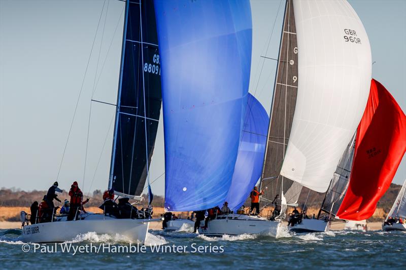 Mojo Risin, Hot Rats, Jumping Jellyfish, Jump 2 It, during HYS Hamble Winter Series Race Week 8 - photo © Paul Wyeth / www.pwpictures.com