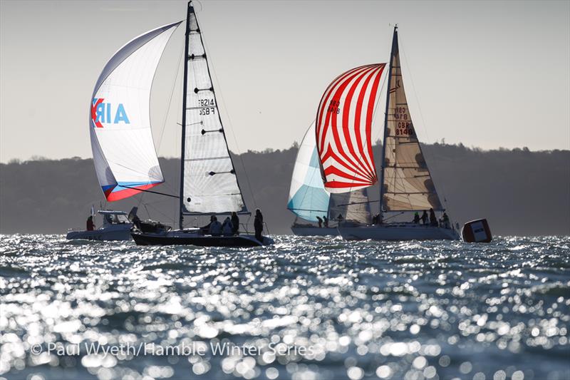 Protis, With Alacrity, during HYS Hamble Winter Series Race Week 8 photo copyright Paul Wyeth / www.pwpictures.com taken at Hamble River Sailing Club and featuring the IRC class