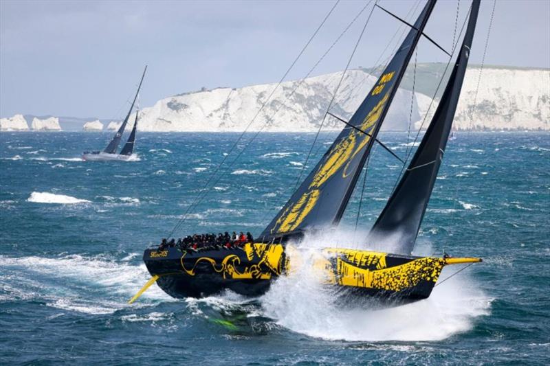 The mighty Maxi Skorpios established a monohull record for the new course of 2 days 8 hrs 33 mins and 55 secs photo copyright Carlo Borlenghi / Rolex taken at Royal Ocean Racing Club and featuring the IRC class