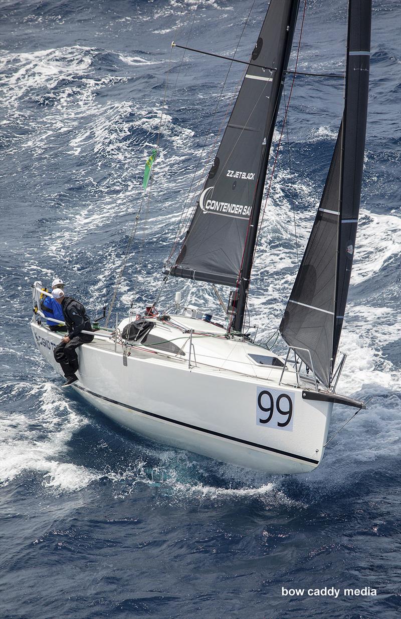 Disko Trooper Contender Sailcloth sailing two up as she heads south photo copyright Bow Caddy Media taken at Cruising Yacht Club of Australia and featuring the IRC class