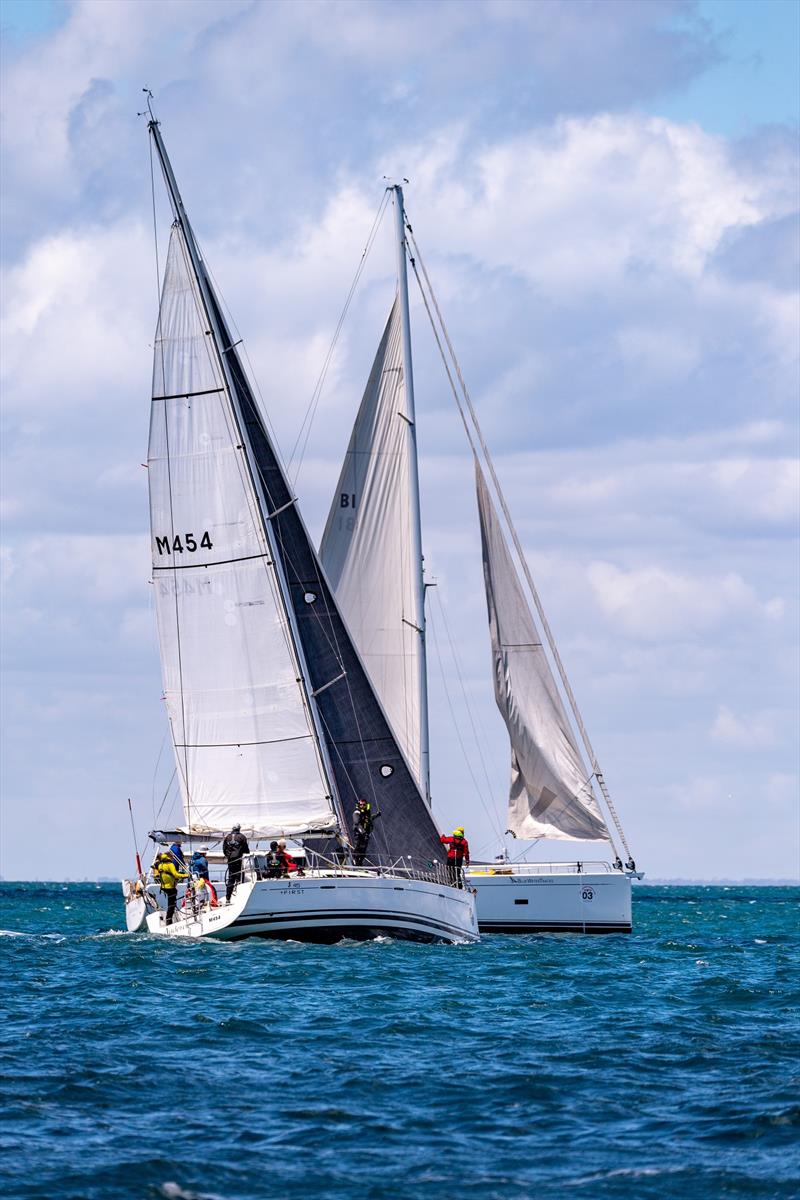 Audere is leading the fleet down the West Coast photo copyright Michael Currie taken at Ocean Racing Club of Victoria and featuring the IRC class