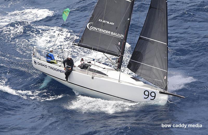 J/99 Disko Trooper Two-Handed Division 2021 Sydney Hobart Race photo copyright Bow Caddy Media taken at Cruising Yacht Club of Australia and featuring the IRC class