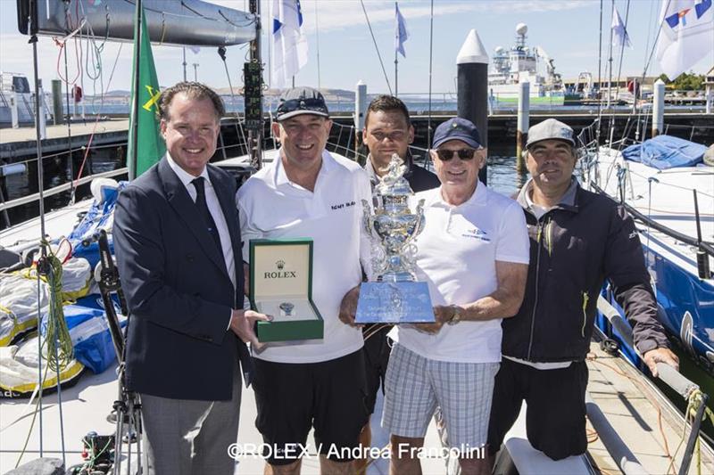 (L-R): Benoit Falletti, General Manager - ROLEX Australia; Matt Allen, owner/skipper - Ichi Ban; Matiu Te Hau, Ichi Ban; Noel Cornish AM, Commodore - Cruising Yacht Club of Australia; and Tim Ryan, Ichi Ban. - photo © Rolex / Andrea Francolini