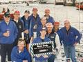 Nigel Jones (holding board), Cam McKenzie (behind Nigel in grey cap) and Cadibarra 7 crew - 25th Westcoaster © ORCV
