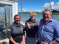 Golwg y Mor Keelboat Regatta at New Quay YC: Overall Winners – Wonderwall - Martin Wood (not shown), Sarah Skinner, Henry Powell (also best Youth Helm) and Chris Seal