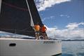 Andrew and Mara Stransky on the bow of Fantasia - Airlie Beach Race Week
