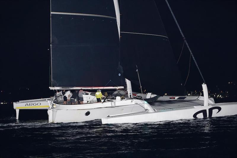 MOD70 Argo (USA) cross the finish line in Grenada - `It was incredible that we were all together for an amazing finish,” commented Jason Carroll. “It was phenomenal.` - 2022 RORC Transatlantic Race photo copyright RORC / Arthur Daniel taken at Royal Ocean Racing Club and featuring the IRC class