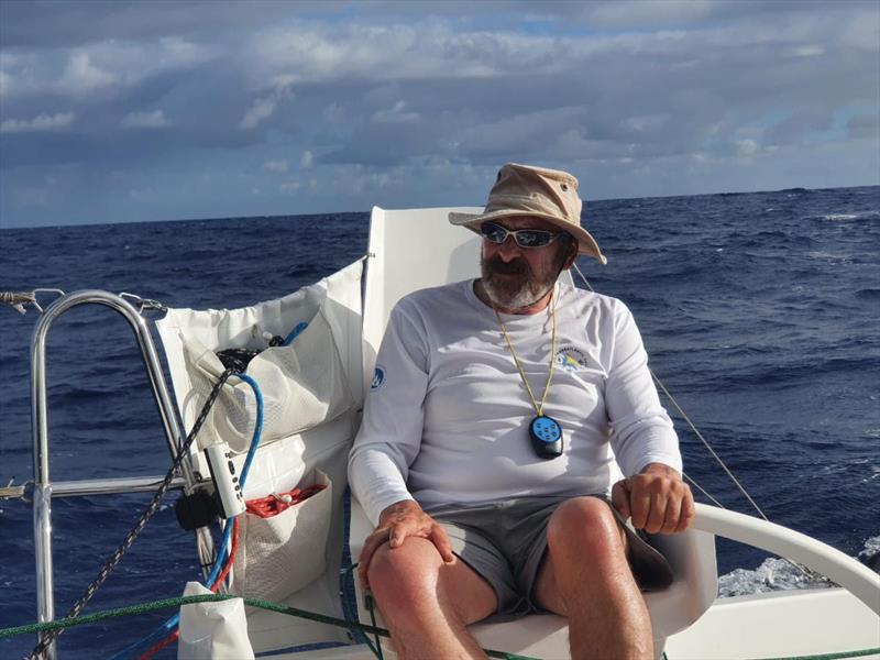 Unstable winds, but “a privilege to be racing in warm climes in January,” reports the skipper of ORC50 GDD (FRA), Halvard Mabire and crew Miranda Merron - RORC Transatlantic Race photo copyright GDD taken at Royal Ocean Racing Club and featuring the IRC class