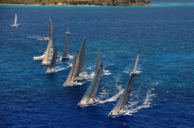 Charter classes heading up the Sir Francis Drake Channel - photo © Alastair Abrehart / BVI Spring Regatta