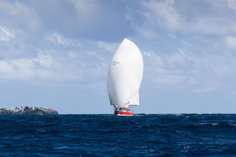 Ross Applebey's Scarlet Oyster (GBR) heads for the finish line under spinnaker photo copyright Arthur Daniel / RORC taken at Royal Ocean Racing Club and featuring the IRC class