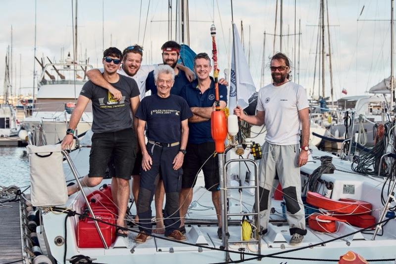 Jacques Pelletier and his crew on L'Ange de Milon before the start of the race - photo © James Mitchell / RORC