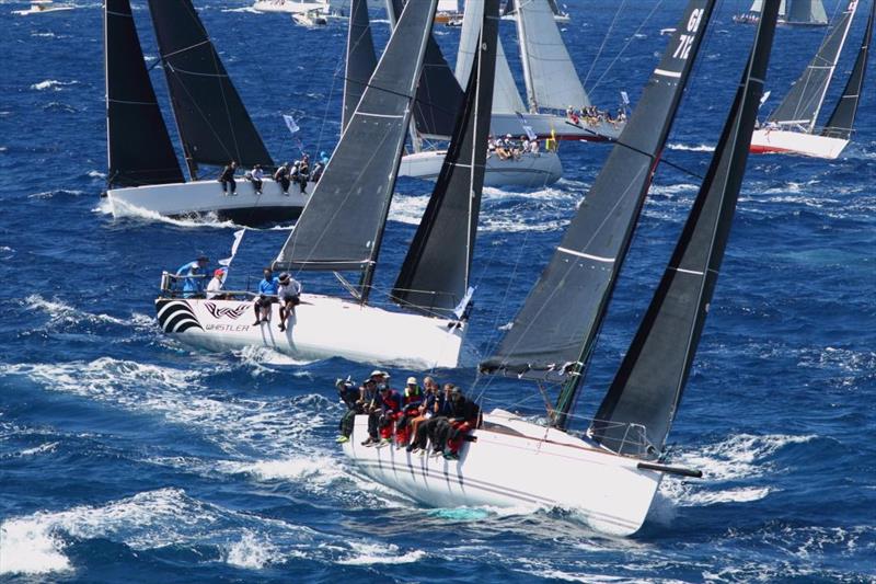 Peter Lewis' J/122 Whistler from Barbados was among the first start with boats racing in IRC 1 and IRC 2 in the 13th RORC Caribbean 600 photo copyright Tim Wright / www.photoaction.com taken at Antigua Yacht Club and featuring the IRC class