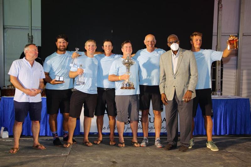 His Excellency Sir Rodney Williams, Governor General of Antigua and Barbuda presented Team Warrior Won with the RORC Caribbean 600 Trophy - photo © Tim Wright / www.photoaction.com