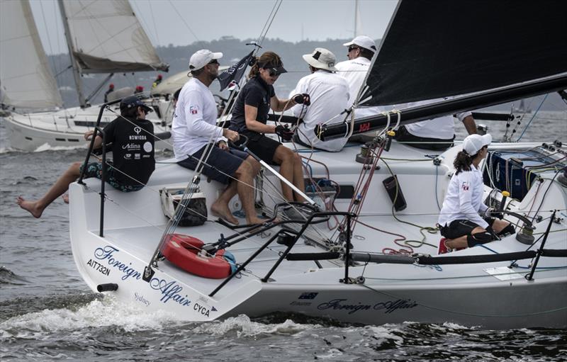 Lisa Wilkinson does mainsheet on husband Matt's Foreign Affair - Sydney Harbour Regatta - photo © Andrea Francolini