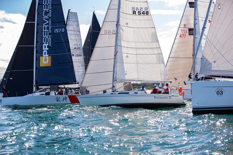 Start with Rozinante II centre stage - 50th King Island Race photo copyright Steb Fisher  taken at Ocean Racing Club of Victoria and featuring the IRC class