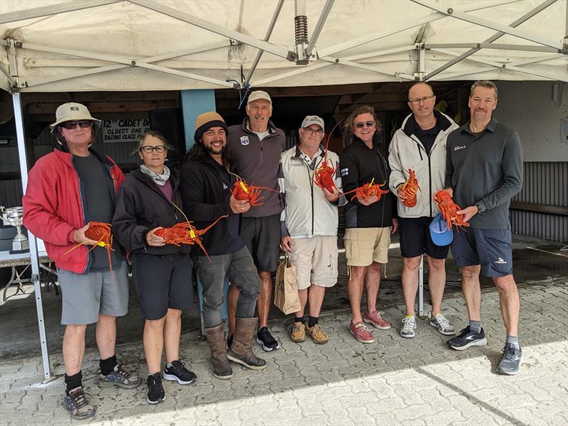 Happy winners with their crayfish prizes - 50th King Island Race - photo © ORCV