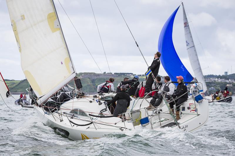 Cork Harbour, Monday 11th July 2016:Simon Coveney's Another Adventure representing the Irish Defence forces in the Beaufort Cup for Military & Rescue Services on the opening day of Volvo Cork Week 2016 photo copyright David Branigan / Oceansport taken at Royal Cork Yacht Club and featuring the IRC class