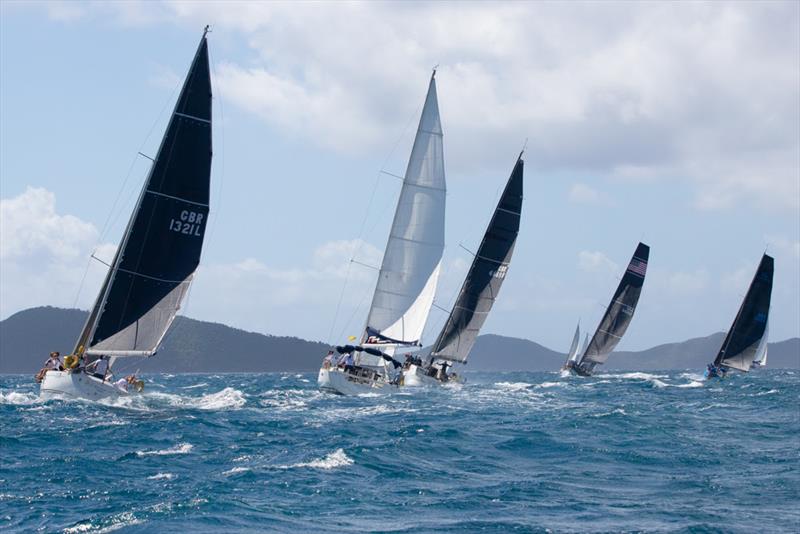 The fleet head off for Jost van Dyke on the race to Foxy's - 2022 BVI Sailing Festival - photo © Alastair Abrehart