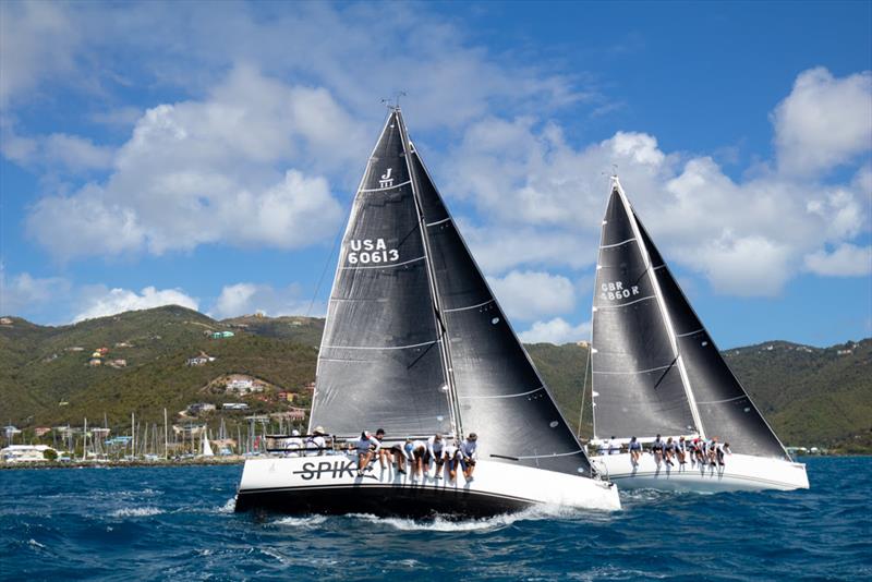 CSA-3: battle - Tony Mack's J-122 El Ocaso and J-111 Spike - 49th BVI Spring Regatta & Sailing Festival  - photo © Alastair Abrehart