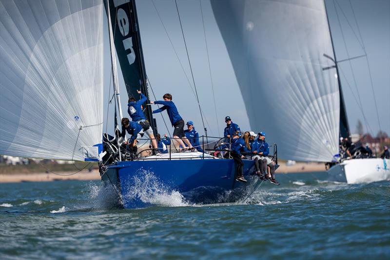 The young development squad on the Dutch Ker 46 Van Uden skippered by Gerd-Jan Poortman finished the day in second place in IRC One on day 1 of the RORC Easter Challenge photo copyright Paul Wyeth / www.pwpictures.com taken at Royal Ocean Racing Club and featuring the IRC class