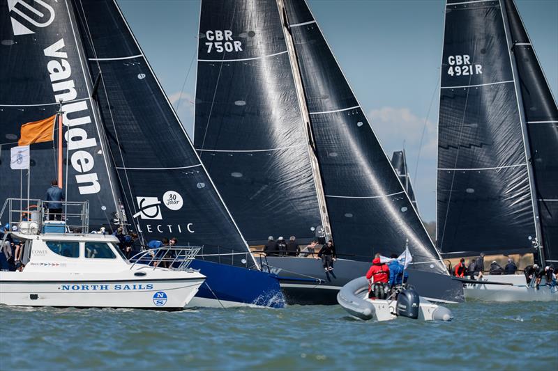 Dark 'n Stormy took three bullets in the competitive IRC One class on day 1 of the RORC Easter Challenge - photo © Paul Wyeth / www.pwpictures.com