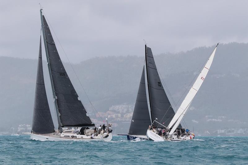 One O Nine (left) slogs it out with Mayfair and Elektra - Airlie Beach Race Week - photo © Shirley Wodson / ABRW