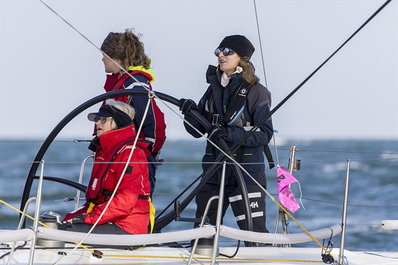 Sal Balharrie at the helm of her Sydney 38 No Mans Land - Australian Women's Keelboat Regatta - photo © Andrea Francolini