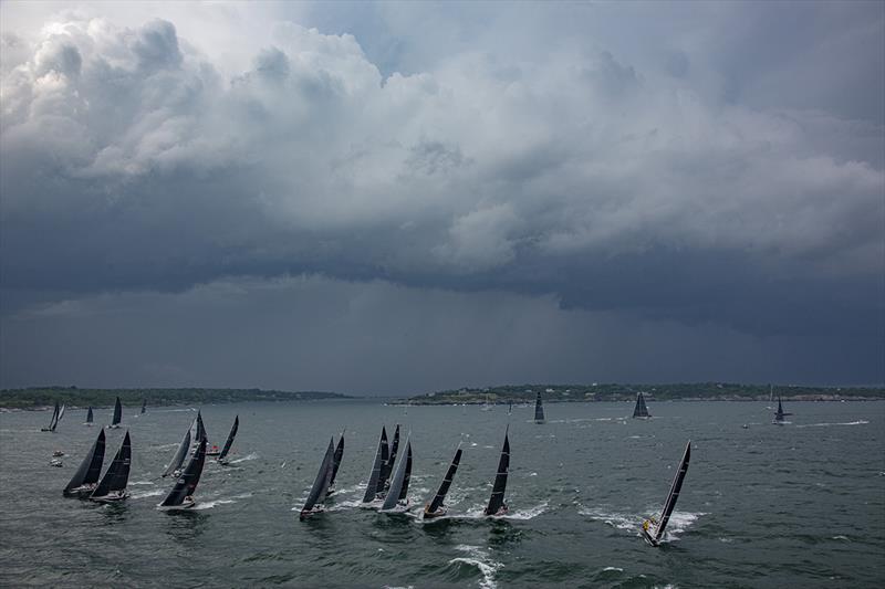 A line of thunderstorms approaches from the northwest, ultimately delaying the final three starts - 52nd Newport Bermuda Race - photo © Daniel Forster / PPL