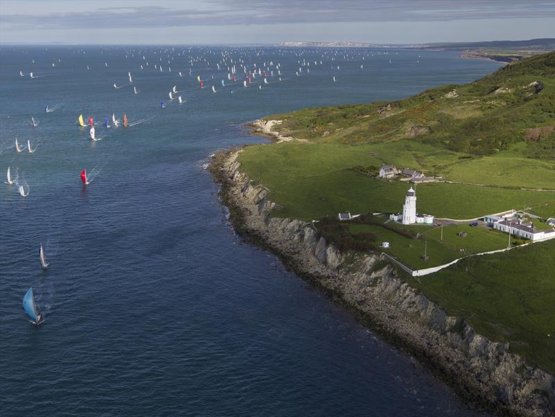 The fleet approaching St Catherine's Point - Round the Island Race photo copyright Ian Roman taken at  and featuring the IRC class