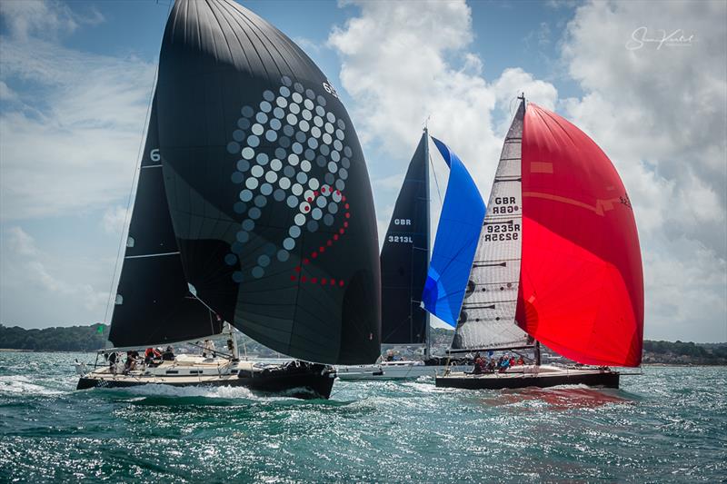 Sailing up the Eastern end of the Solent during the Round the Island Race 2022 photo copyright Sam Kurtul / www.worldofthelens.co.uk taken at Island Sailing Club, Cowes and featuring the IRC class