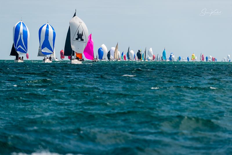 Sailing up the Eastern end of the Solent during the Round the Island Race 2022 photo copyright Sam Kurtul / www.worldofthelens.co.uk taken at Island Sailing Club, Cowes and featuring the IRC class