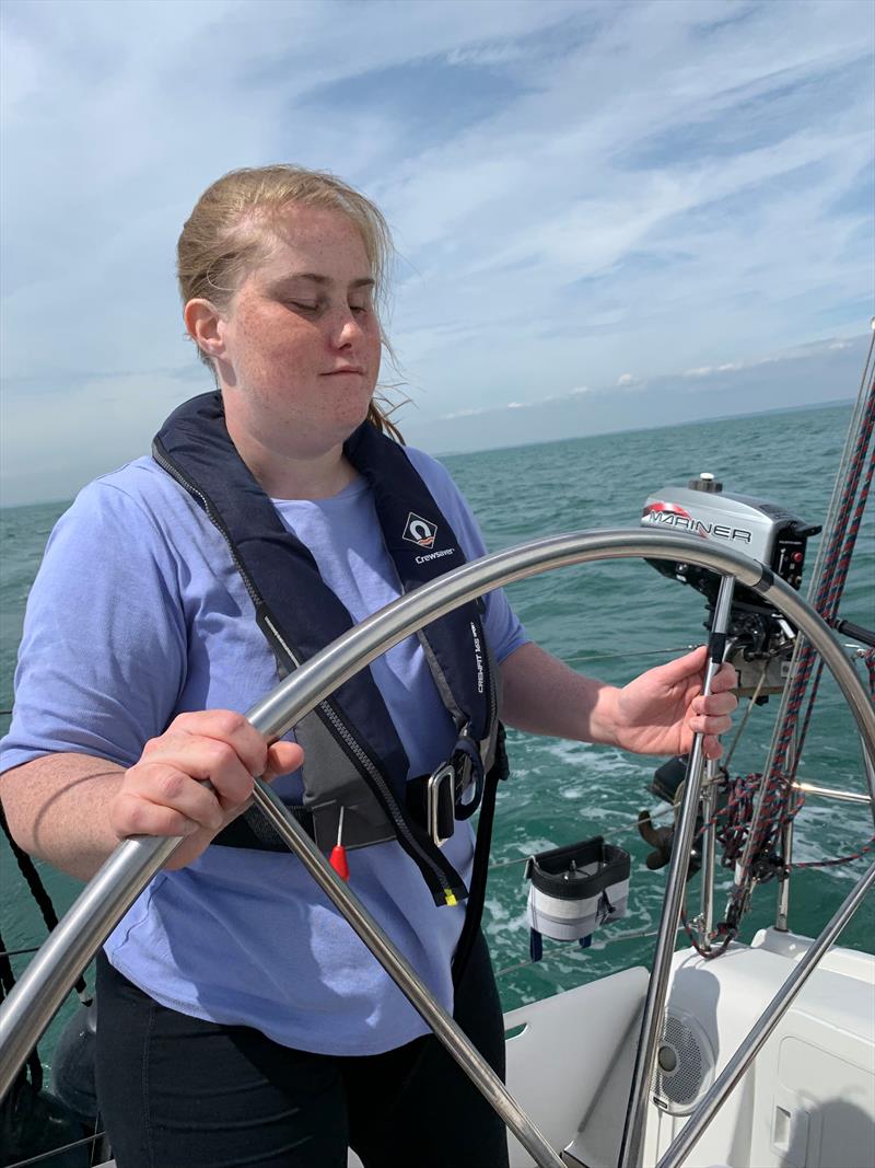 On the helm during Visually Impaired Sailing Week 2022 photo copyright Sailing Vision Trust taken at Royal Lymington Yacht Club and featuring the IRC class