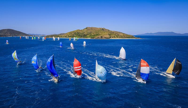 Hamilton Island Race Week 2019 fleet downwind photo copyright Salty Dingo taken at Hamilton Island Yacht Club and featuring the IRC class