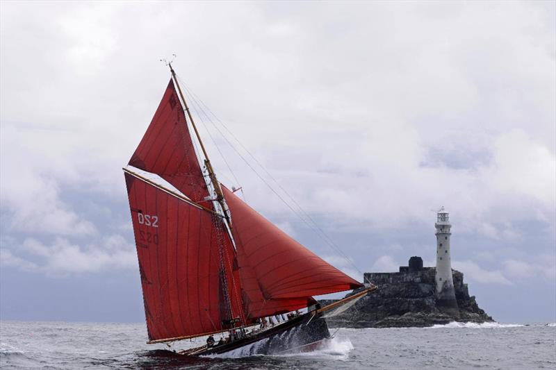 The famous gaff-rigged pilot cutter Jolie Brise won the very first Fastnet Race in 1925 and hopes to take part in the 50th edition photo copyright Rick Tomlinson / www.rick-tomlinson.com taken at Royal Ocean Racing Club and featuring the IRC class