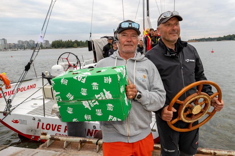 Roschier Baltic Sea Race: The team enjoyed a well-deserved cold Fat Lizard beer after their battle to the finish in Helsinki - photo © Pepe Korteniemi /www.pepekorteniemi.fi