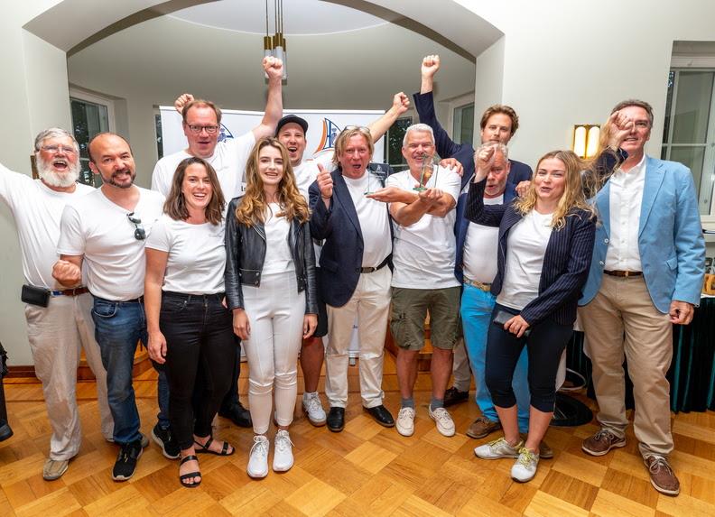 Ari Känsäkoski (centre) was racing on Kenneth Bjoerklund Enderpearl and spoke on behalf of the Ocean Racing Alliance at the Roschier Baltic Sea Race Prizegiving - photo © Pepe Korteniemi