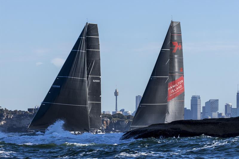 Black Jack and Hamilton Island Wild Oats at the start of the race - 2022 Noakes Sydney Gold Coast photo copyright Andrea Francolini taken at Cruising Yacht Club of Australia and featuring the IRC class