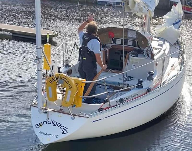 Dafydd Hughes sets off for his 2000 miles qualifier on Bendigedig (August 2022) - photo © Global Solo Challenge