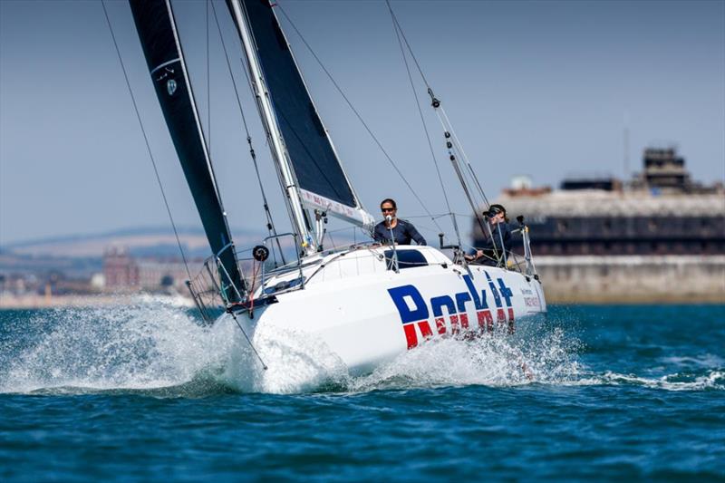 Dee Caffari and Shirley Robertson Two-Handed on Rockit in the Sevenstar Round Britain & Ireland Race photo copyright Paul Wyeth / www.pwpictures.com taken at Royal Ocean Racing Club and featuring the IRC class