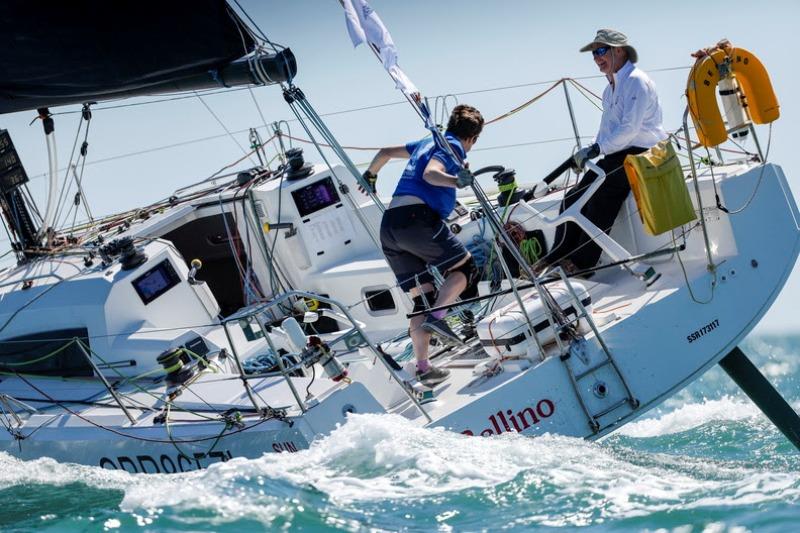 There's a thin margin between leaders in IRC Two-Handed with Rob Craigie racing Sun Fast 3600 Bellino with Deb Fish just three mins behind Mzungu! photo copyright Paul Wyeth / pwpictures.com taken at Royal Ocean Racing Club and featuring the IRC class